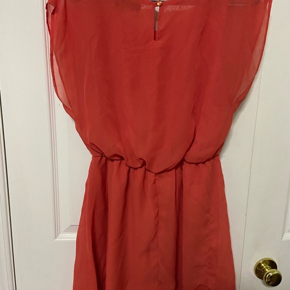 Orange silky dress (knee high) - Picture 2 of 2